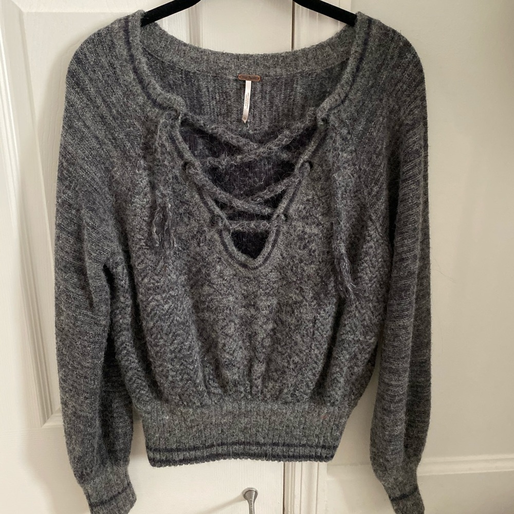 Free people grey wool sweater